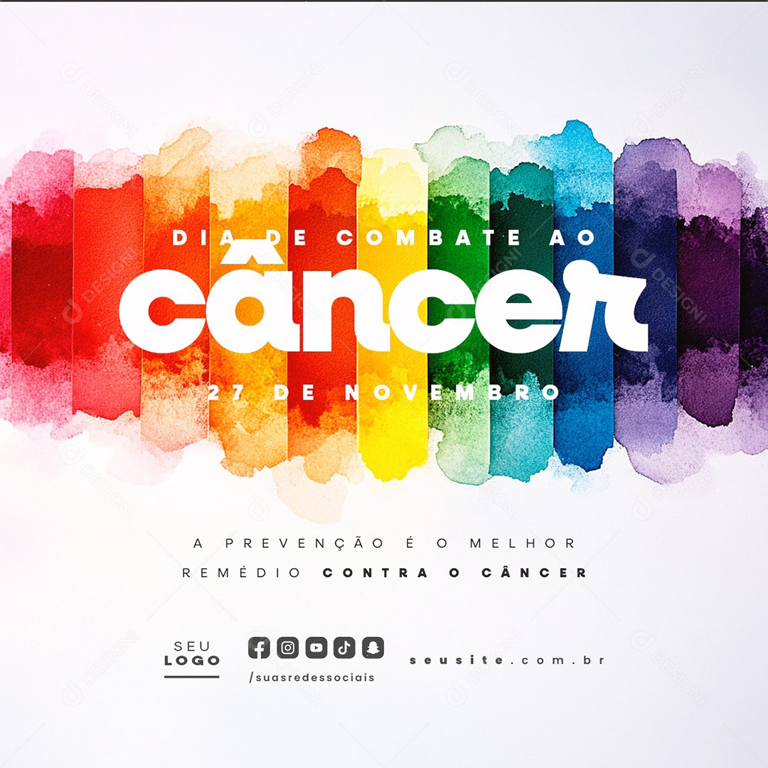 Dia de Combate ao Câncer 27 de Novembro Social Media PSD Editável