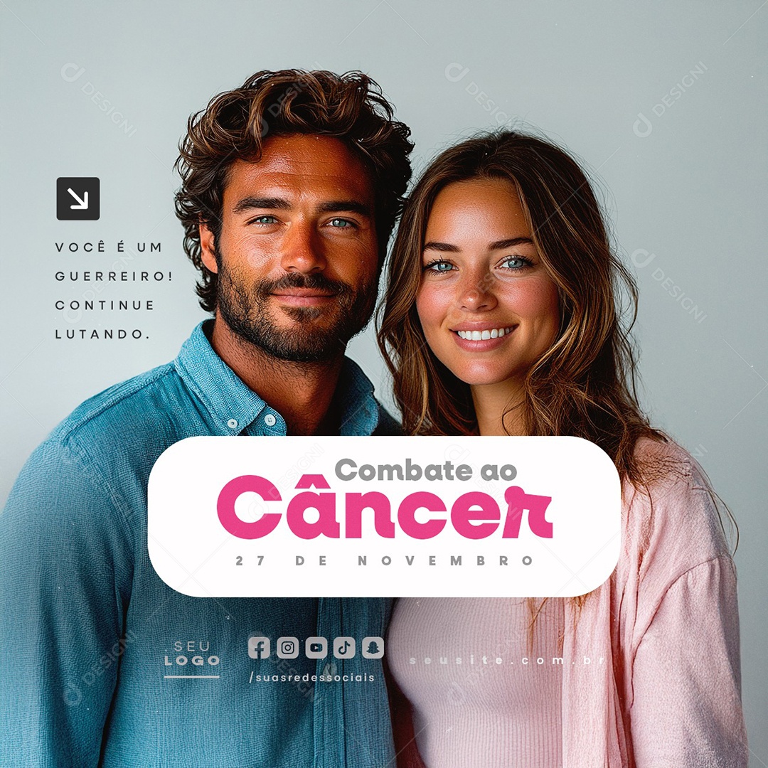 Dia de Combate ao Câncer 27 de Novembro Social Media PSD Editável