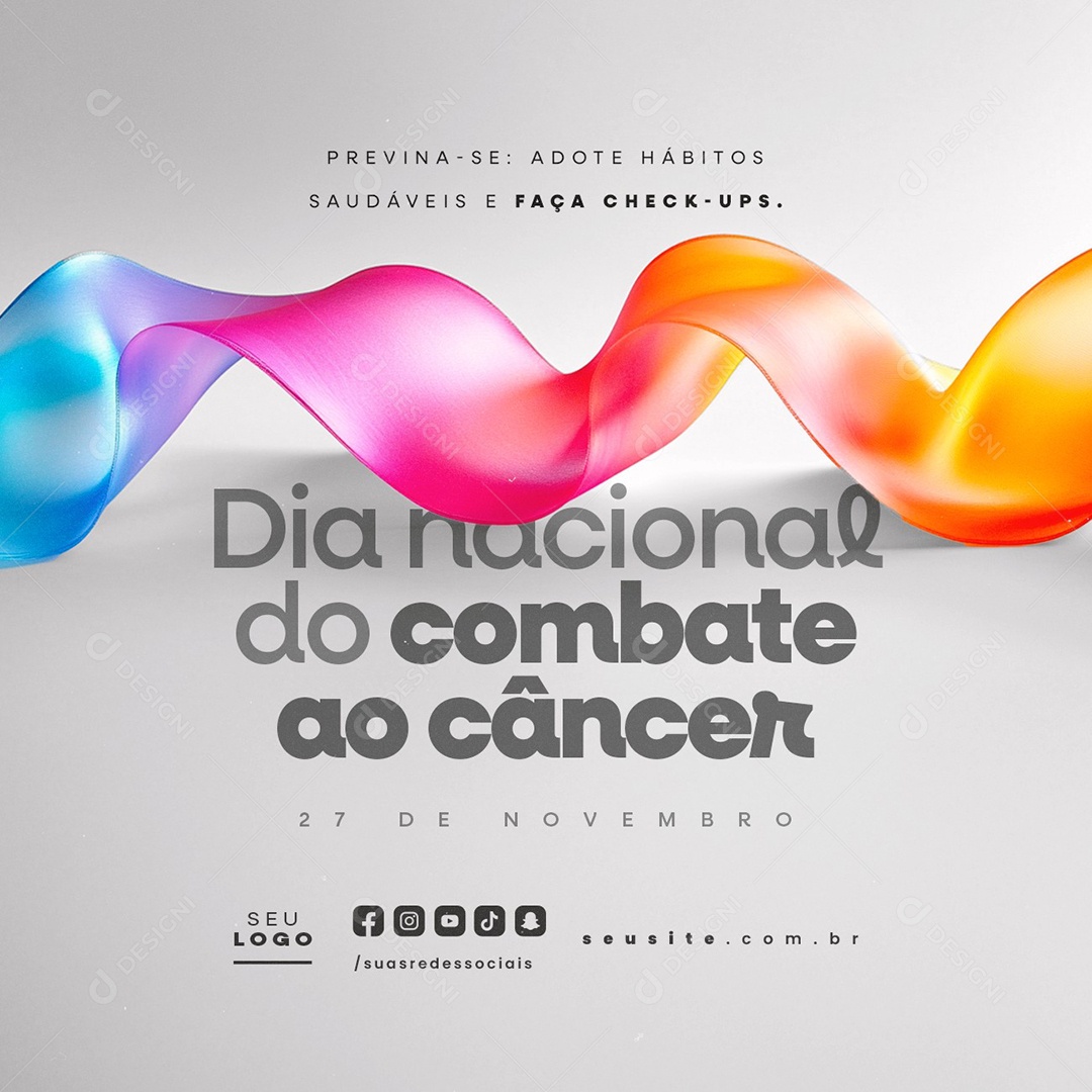 Dia de Combate ao Câncer 27 de Novembro Social Media PSD Editável