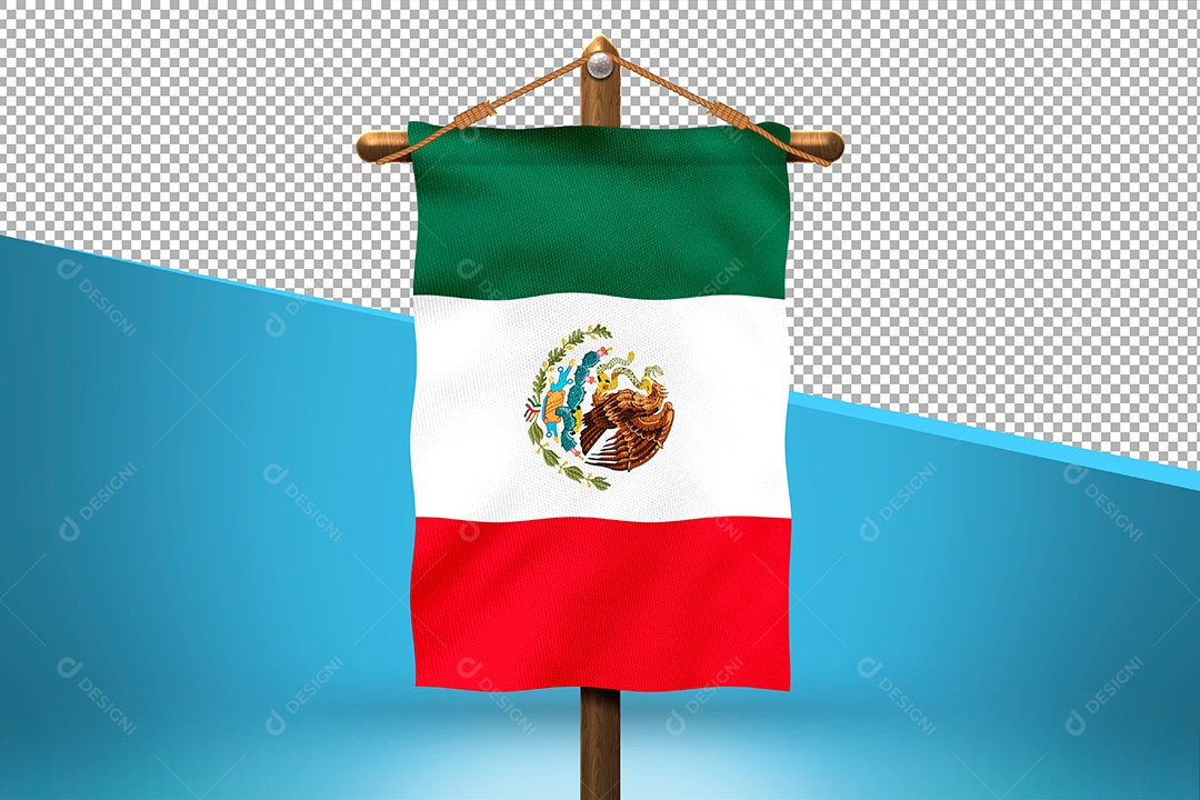 Bandeira do México Elemento 3D para Composição PSD