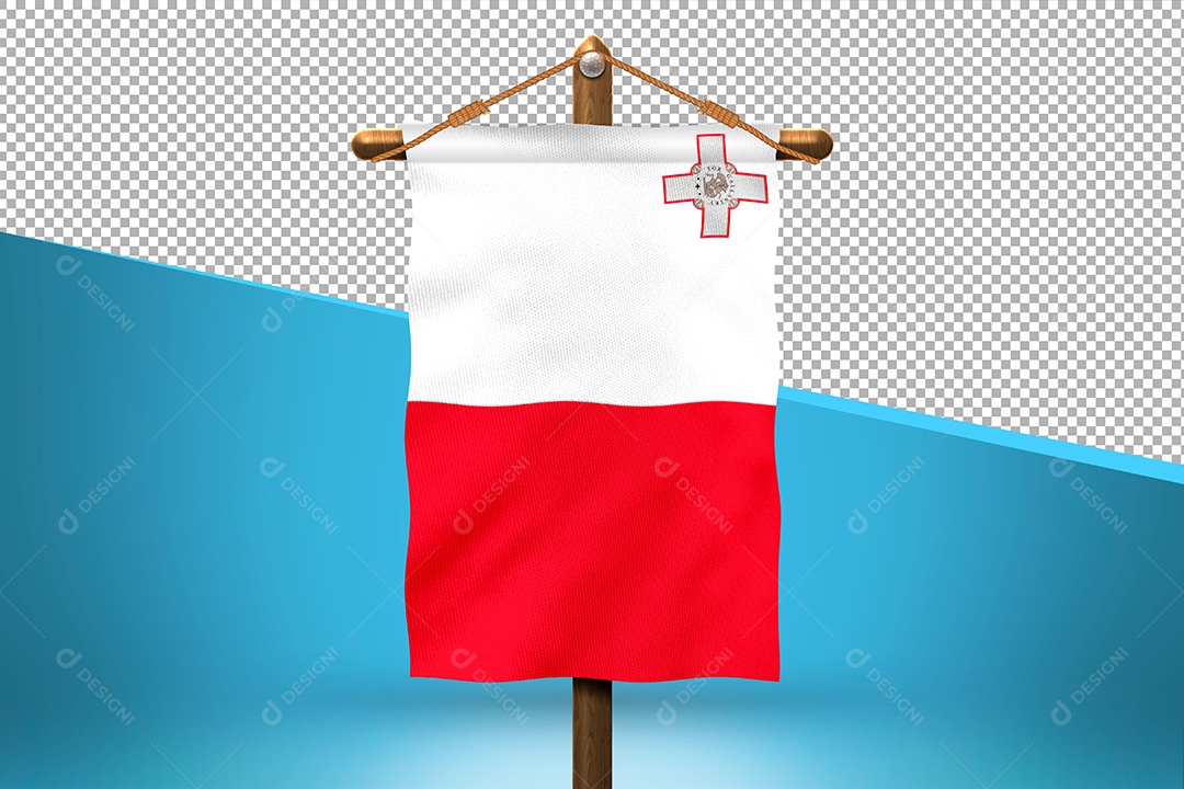 Bandeira de Malta Elemento 3D para Composição PSD