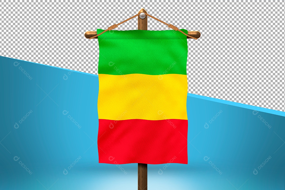 Bandeira de Mali Elemento 3D para Composição PSD