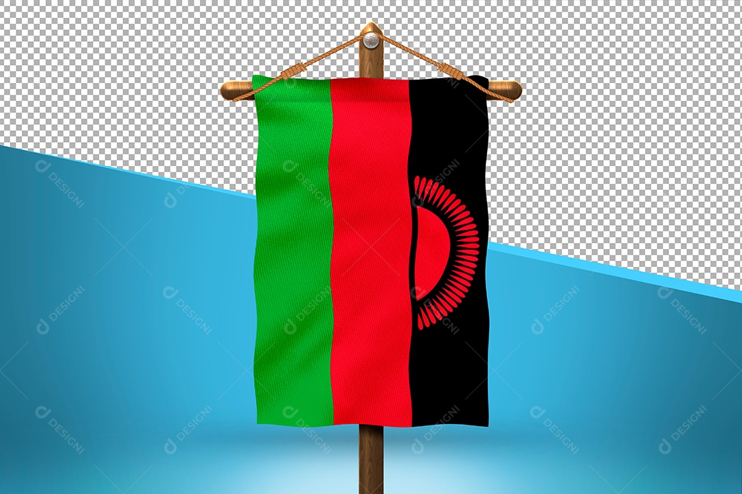 Bandeira do Malawi Elemento 3D para Composição PSD