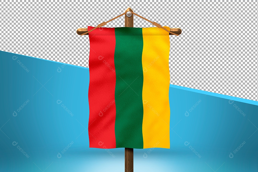Bandeira da Lituânia Elemento 3D para Composição PSD