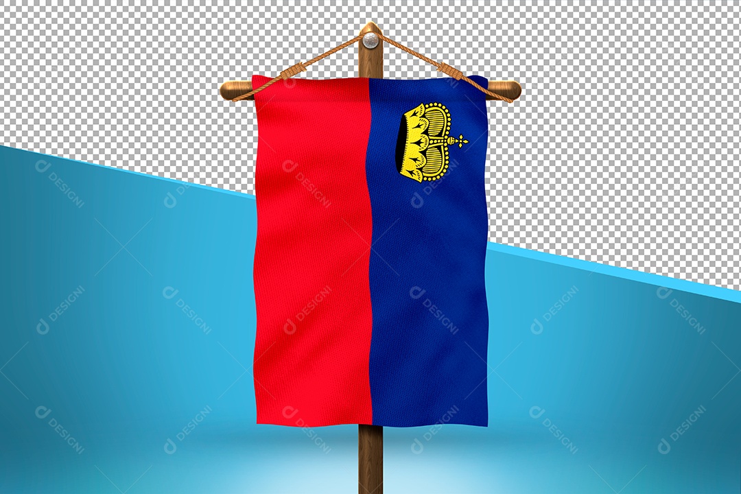 Bandeira do Liechtenstein Elemento 3D para Composição PSD