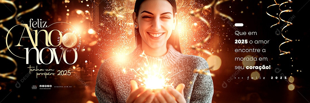 Carrossel Feliz Ano Novo 01 de Janeiro Social Media PSD Editável