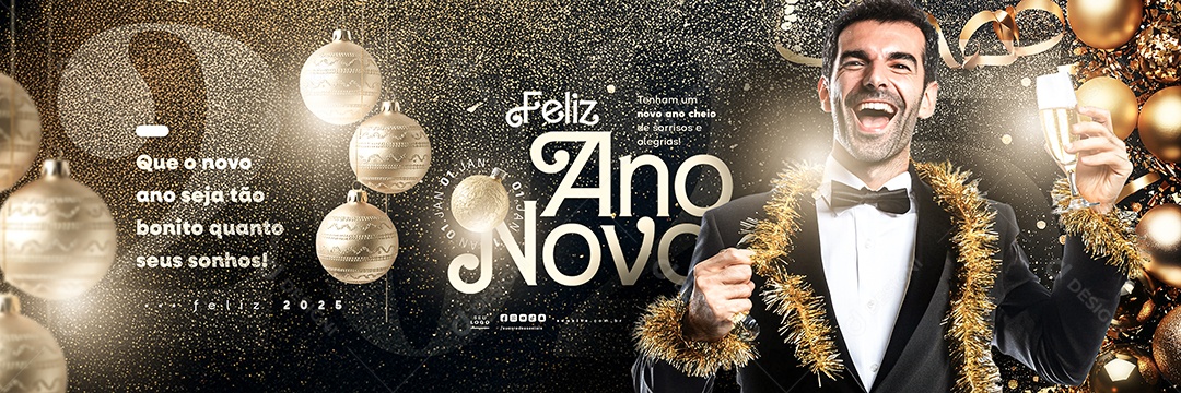 Carrossel Feliz Ano Novo 01 de Janeiro Social Media PSD Editável