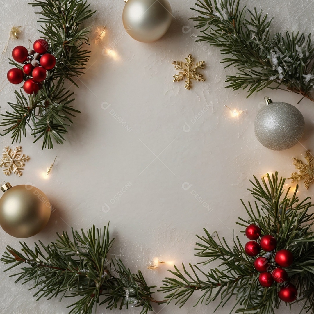 Um fundo de natal suave minimalista com decoração natalina