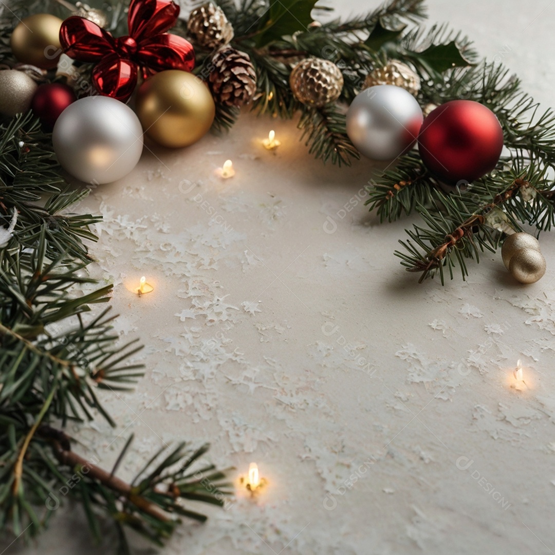 Um fundo de natal suave minimalista com decoração natalina