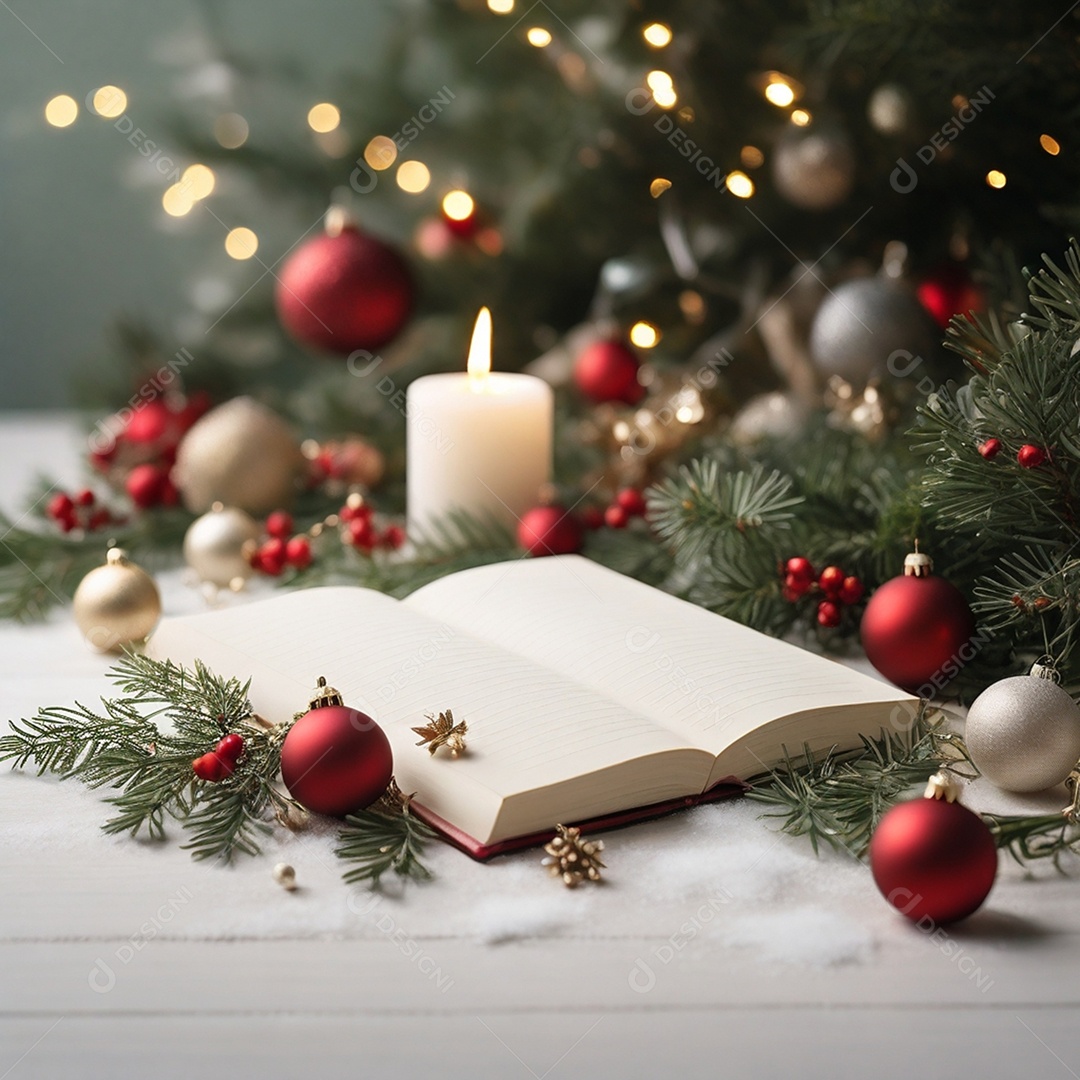 Um fundo de natal suave minimalista com decoração natalina