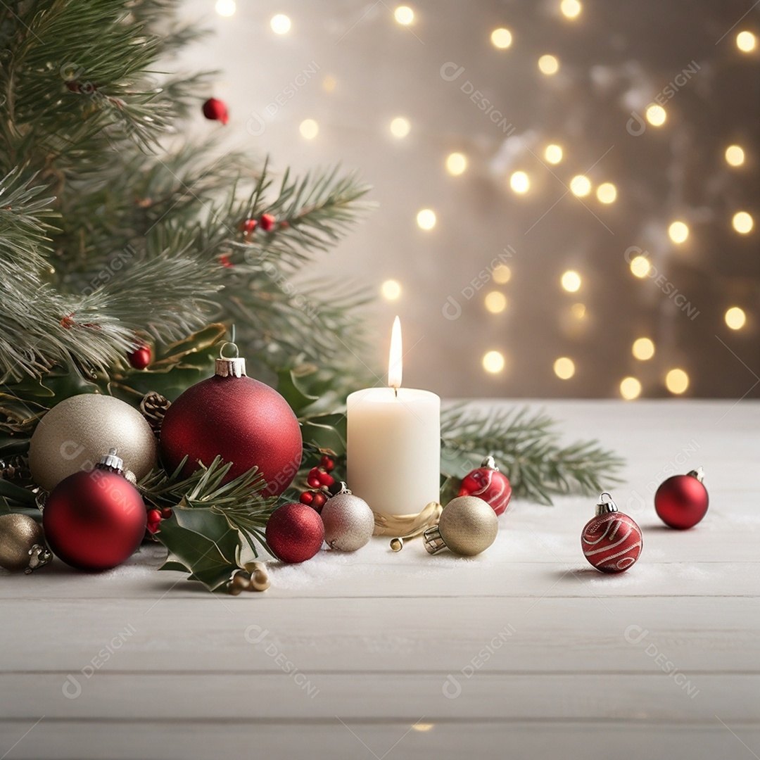 Um fundo de natal suave minimalista com decoração natalina