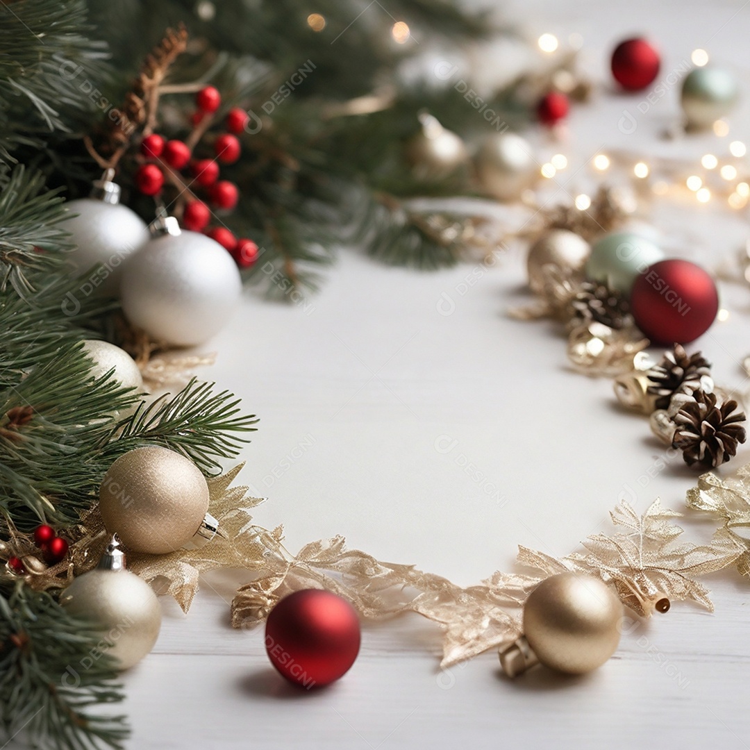 Um fundo de natal suave minimalista com decoração natalina