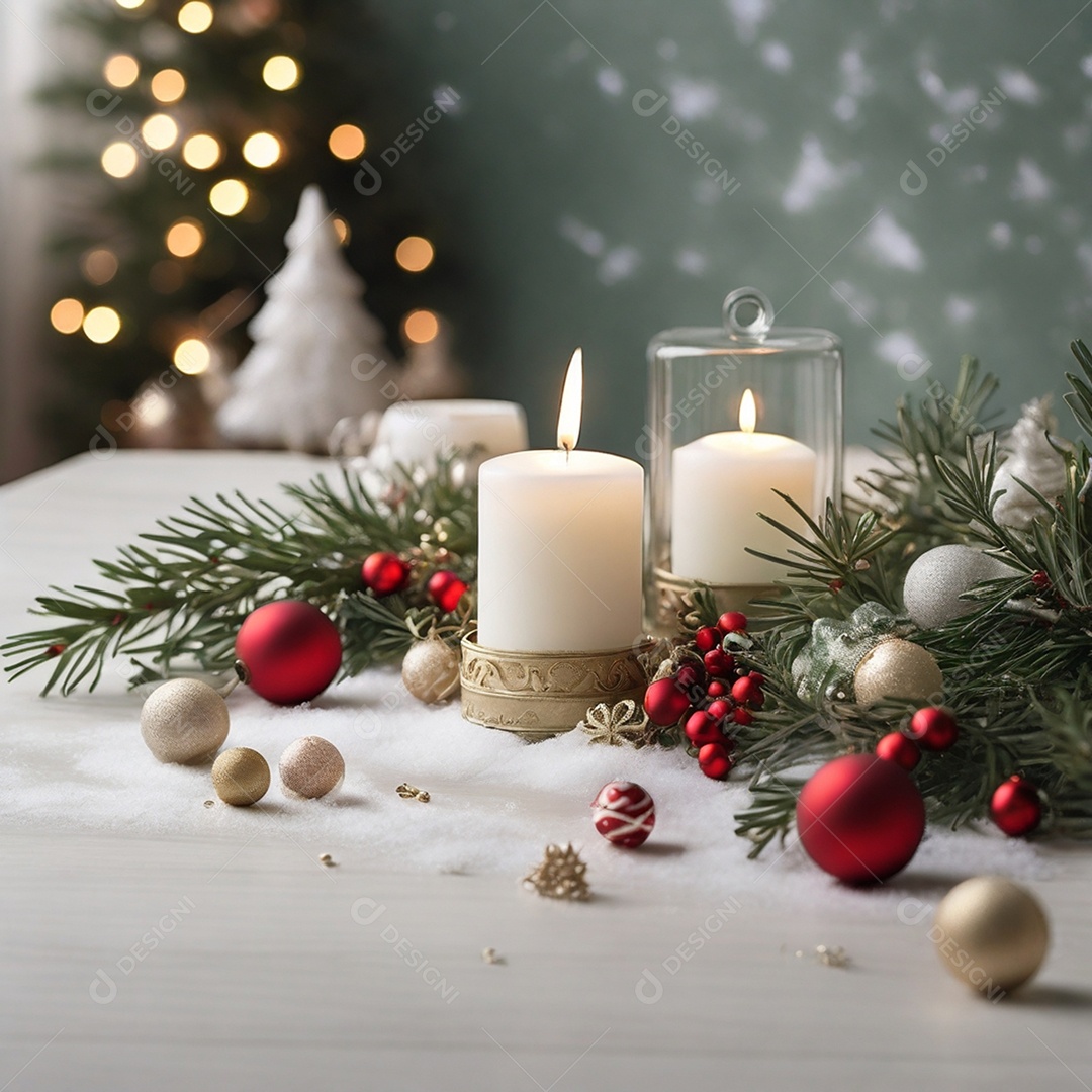 Um fundo de natal suave minimalista com decoração natalina