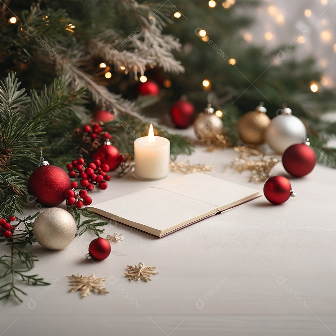 Um fundo de natal suave minimalista com decoração natalina