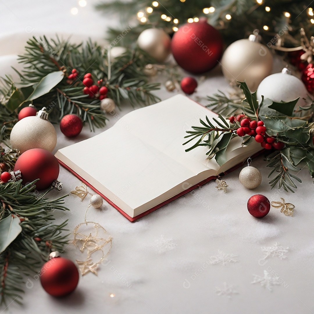 Um fundo de natal suave minimalista com decoração natalina