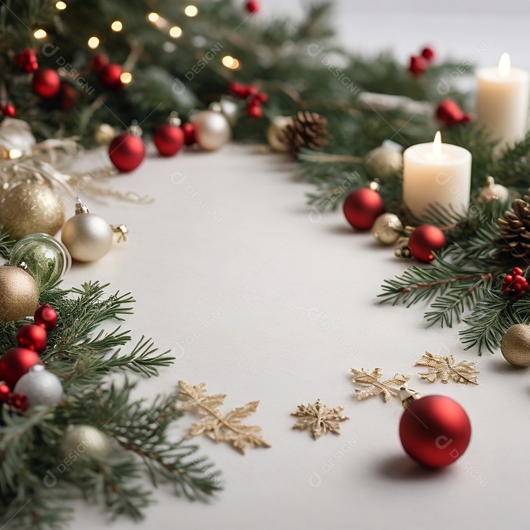 Um fundo de natal suave minimalista com decoração natalina