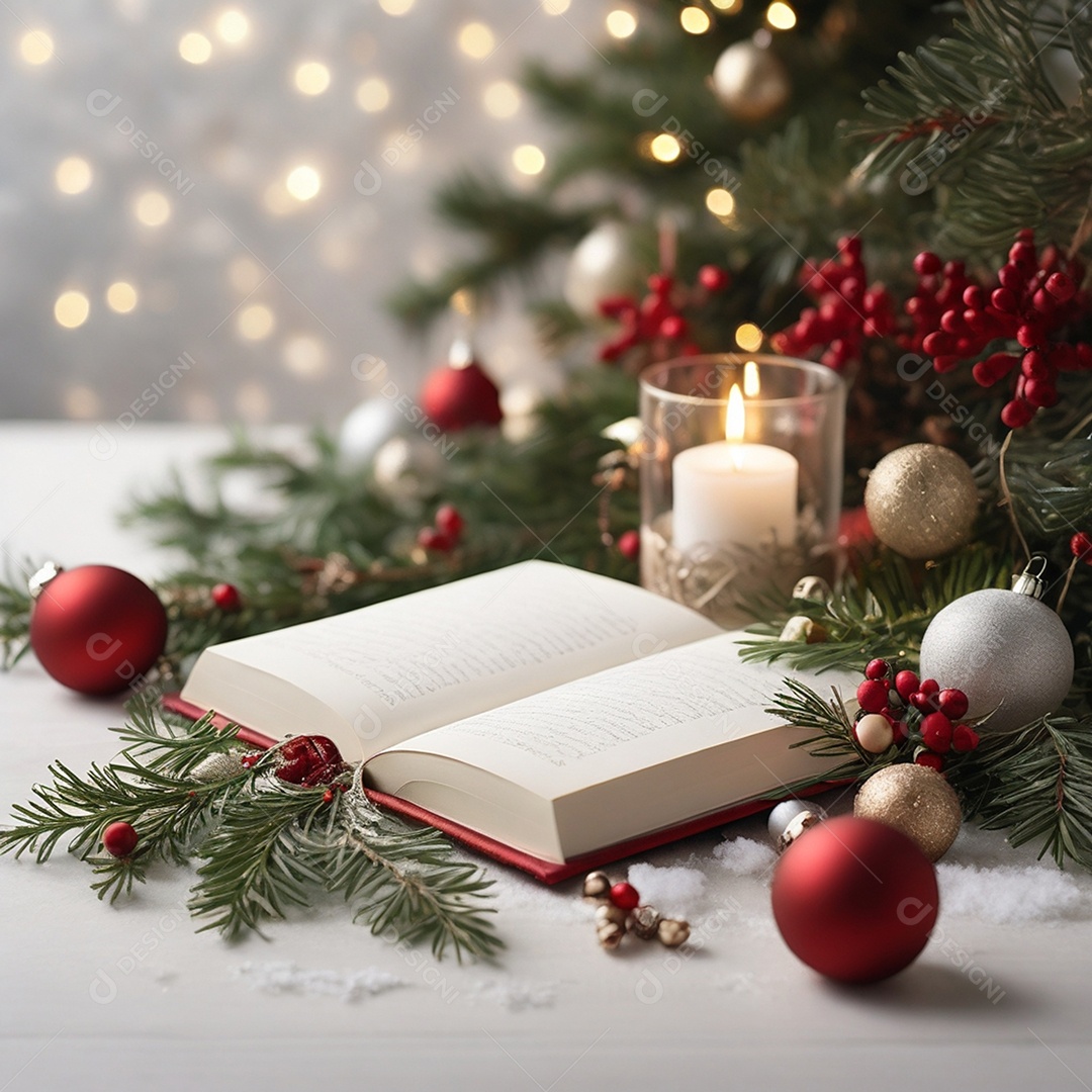 Um fundo de natal suave minimalista com decoração natalina