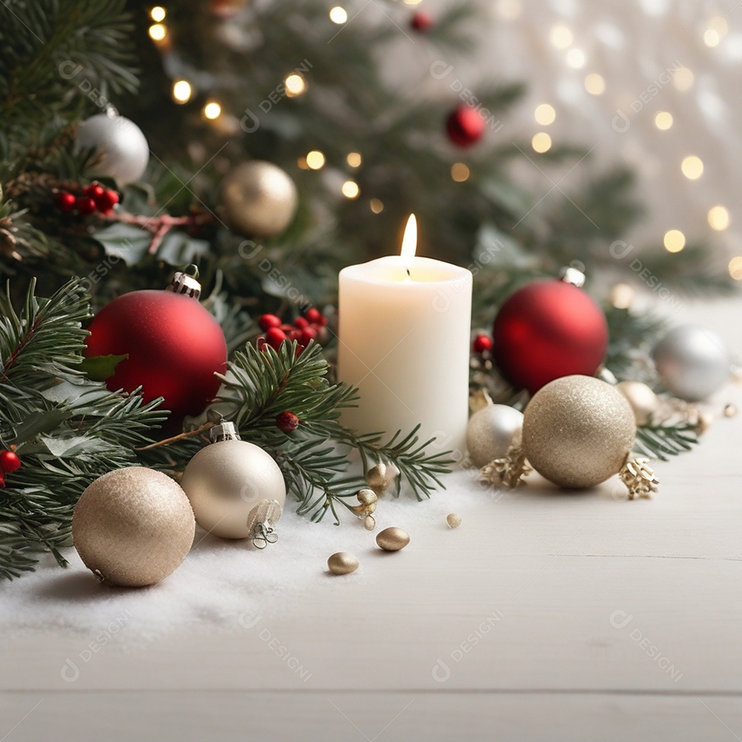 Um fundo de natal suave minimalista com decoração natalina