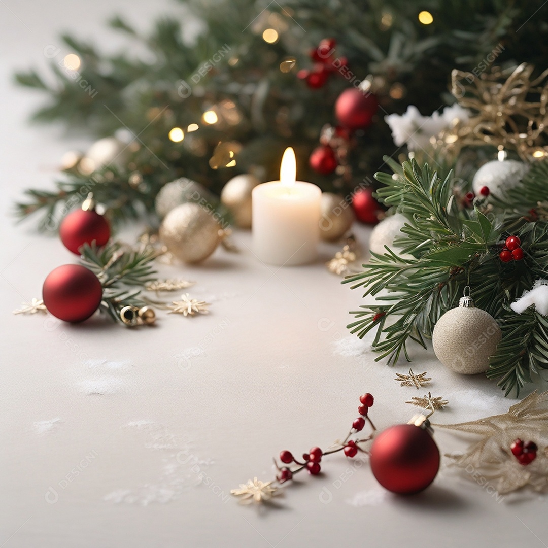 Um fundo de natal suave minimalista com decoração natalina