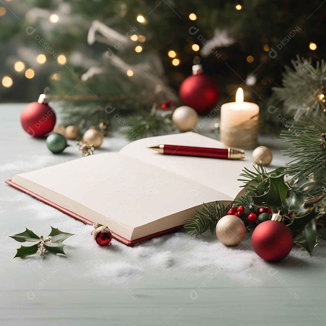 Um fundo de natal suave minimalista com decoração natalina