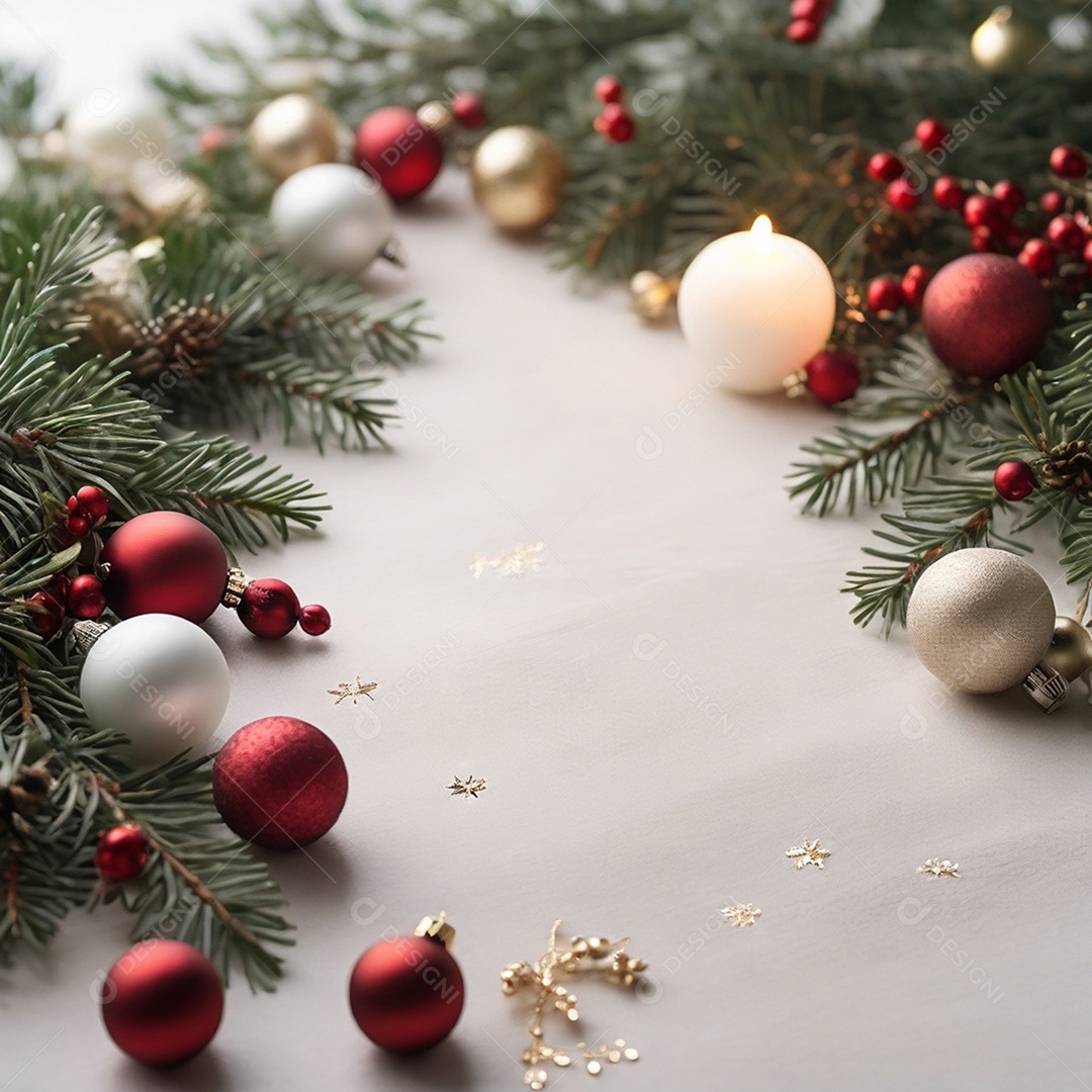 Um fundo de natal suave minimalista com decoração natalina