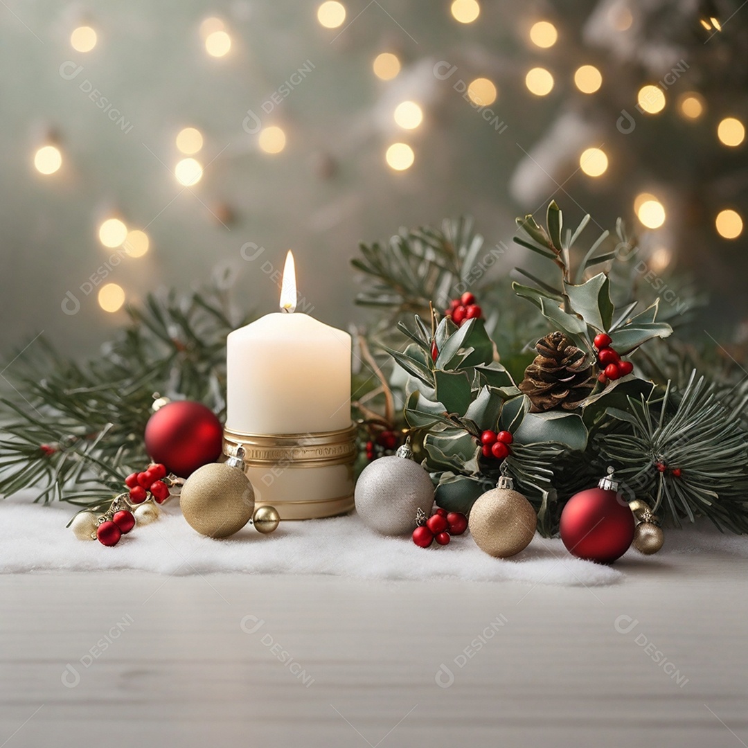 Um fundo de natal suave minimalista com decoração natalina