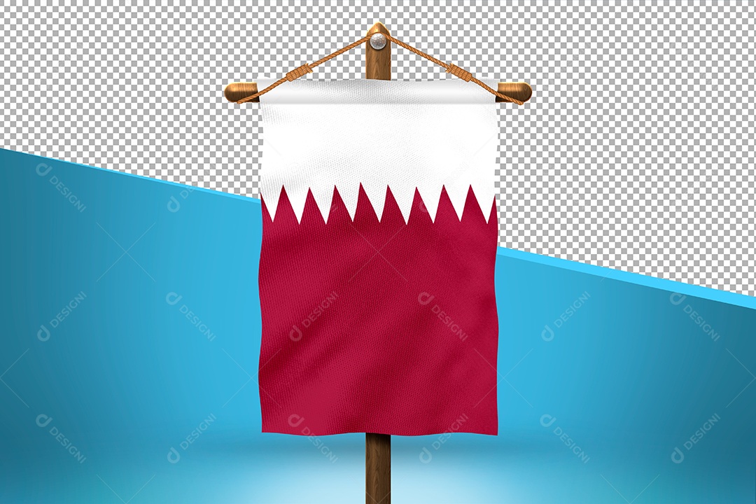 Bandeira do Catar Elemento 3D para Composição PSD