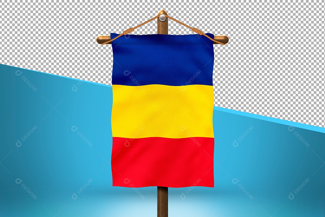 Bandeira do Chade Elemento 3D para Composição PSD