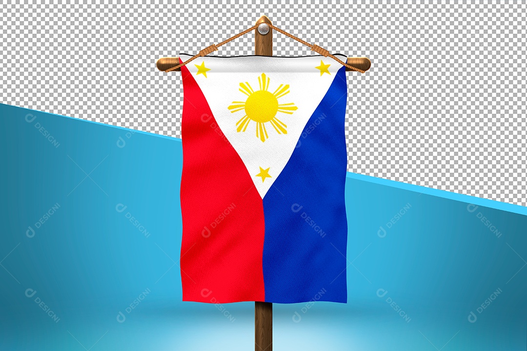 Bandeira da Fílipinas Elemento 3D para Composição PSD