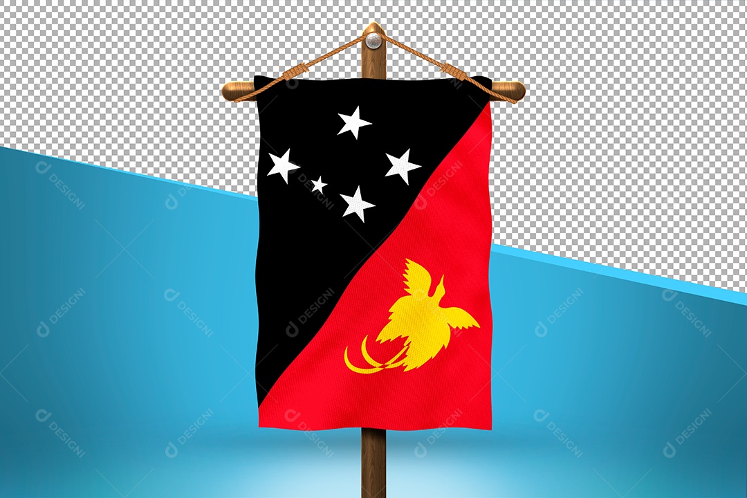 Bandeira da Papua Nova Guiné Elemento 3D para Composição PSD
