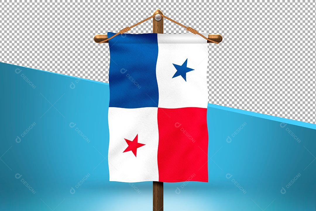 Bandeira do Panamá Elemento 3D para Composição PSD