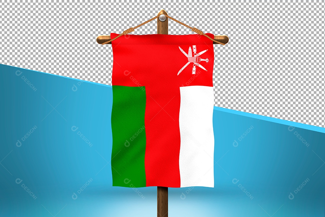 Bandeira de Omã Elemento 3D para Composição PSD