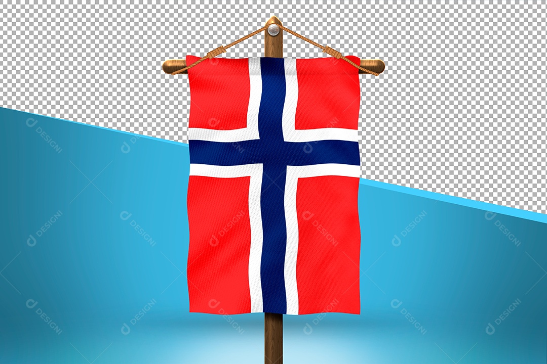 Bandeira da Noruega Elemento 3D para Composição PSD