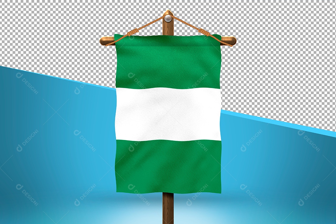 Bandeira da Nigéria Elemento 3D para Composição PSD