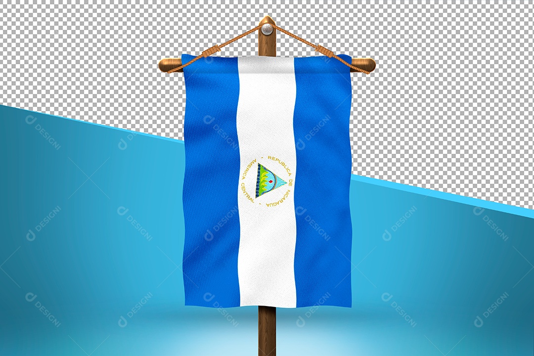 Bandeira da Nicarágua Elemento 3D para Composição PSD