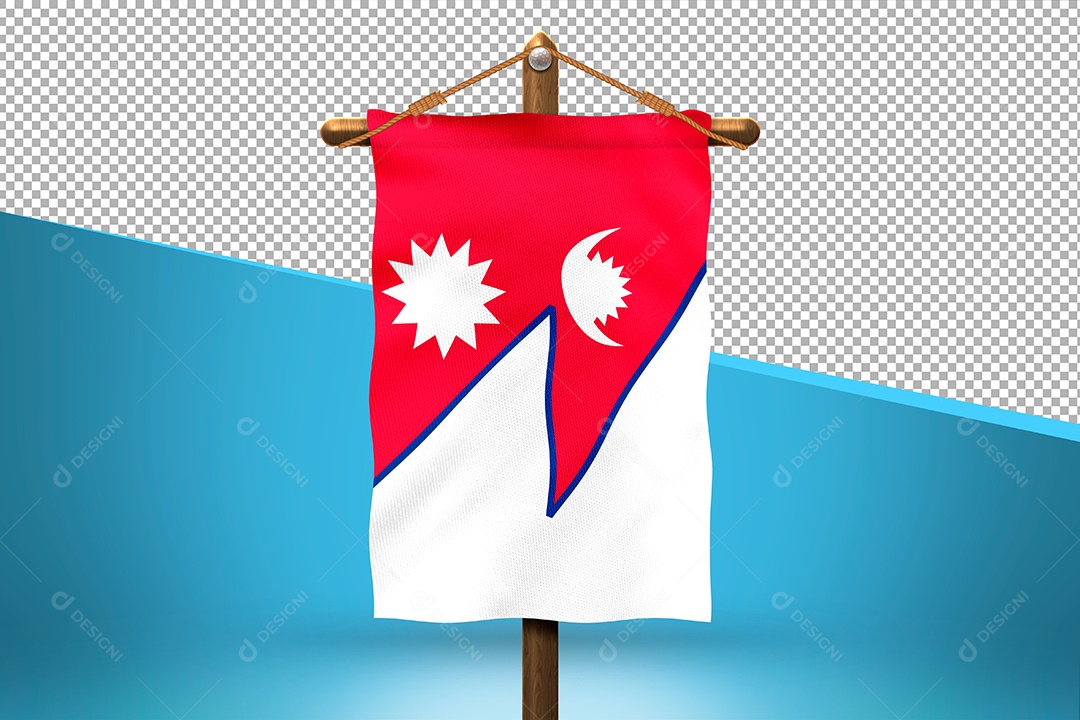 Bandeira do Nepal Elemento 3D para Composição PSD