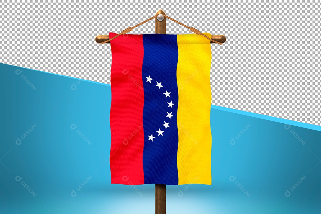 Bandeira da Venezuela Elemento 3D para Composição PSD