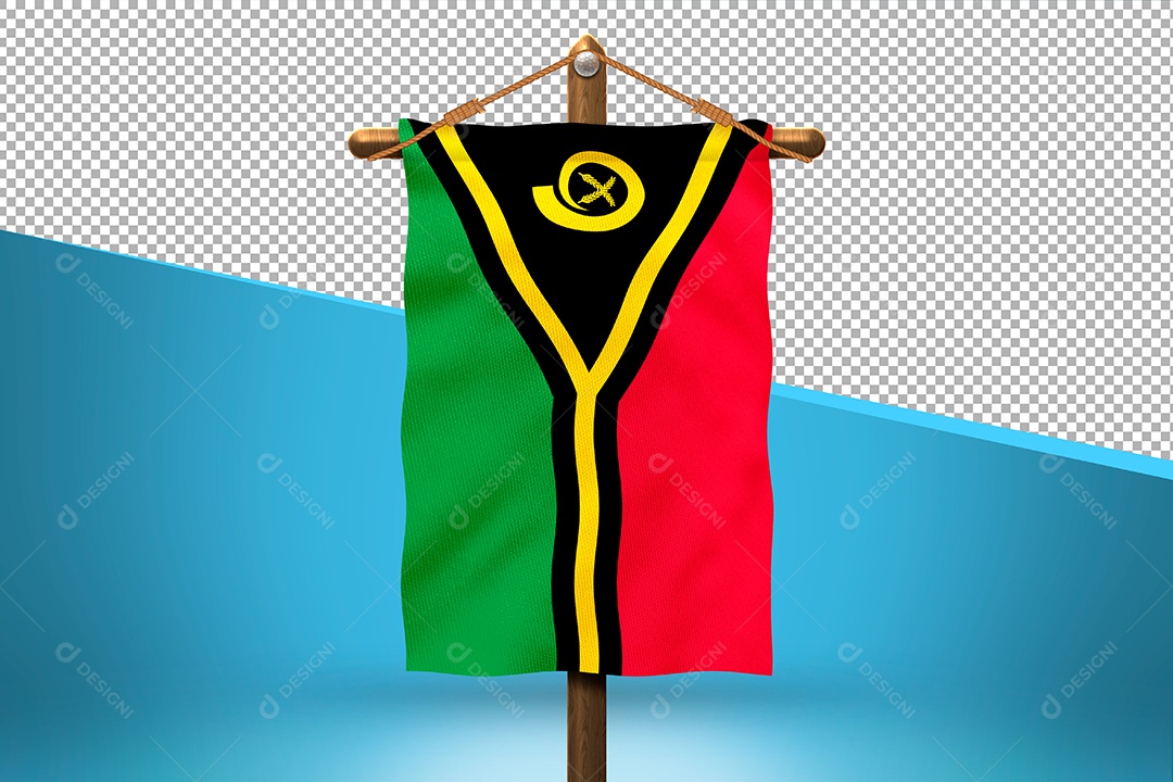 Bandeira de Vanuatu Elemento 3D para Composição PSD