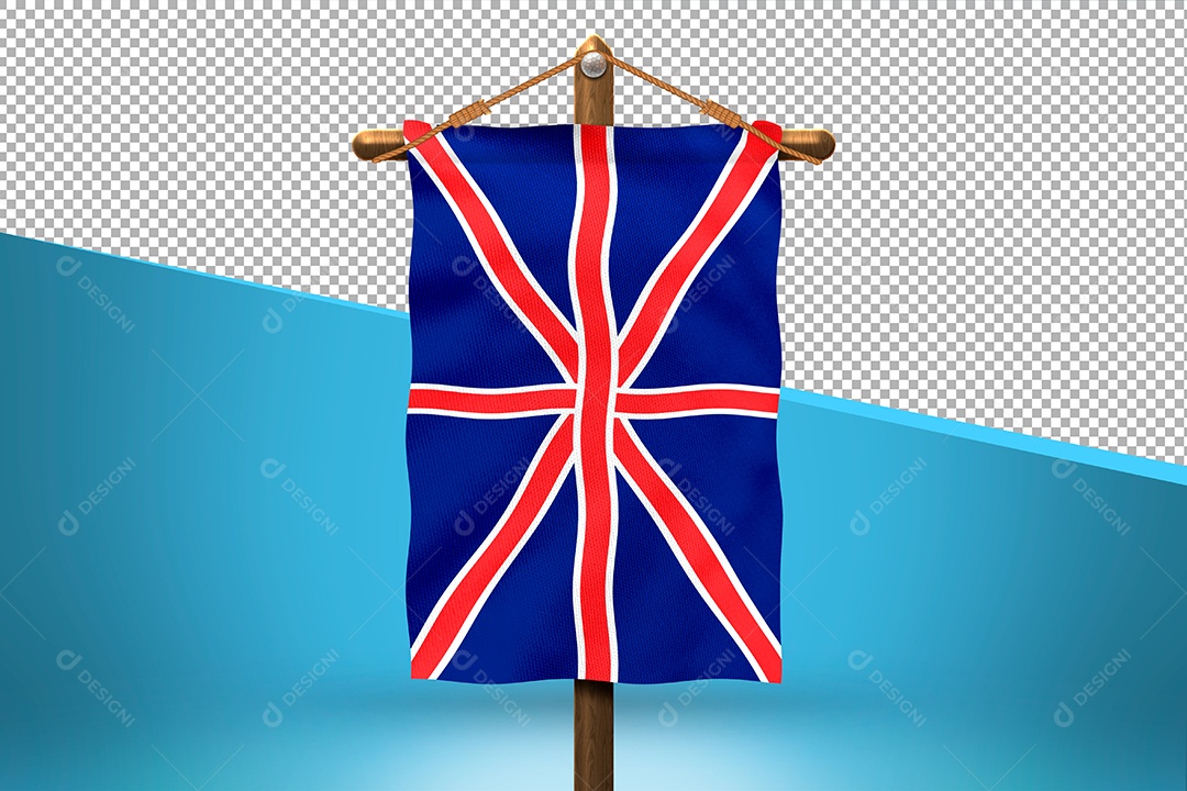 Bandeira do Reino Unido Elemento 3D para Composição PSD