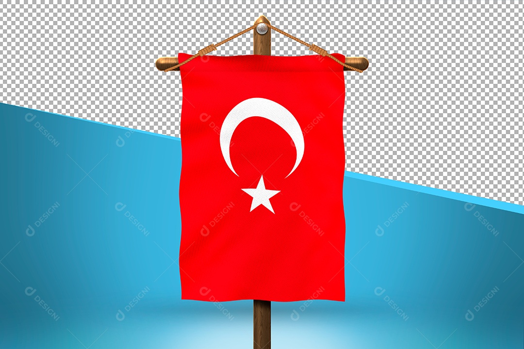 Bandeira da Tunísia Elemento 3D para Composição PSD