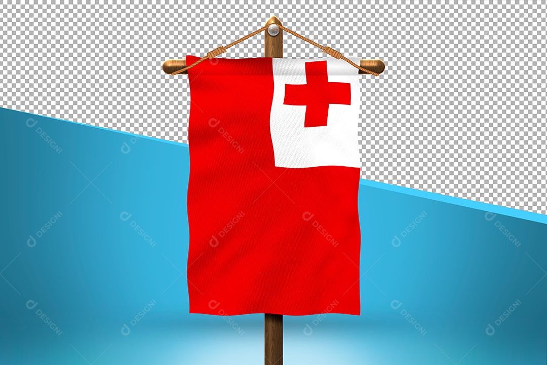 Bandeira de Tonga Elemento 3D para Composição PSD