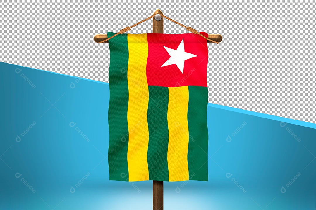 Bandeira do Togo Elemento 3D para Composição PSD