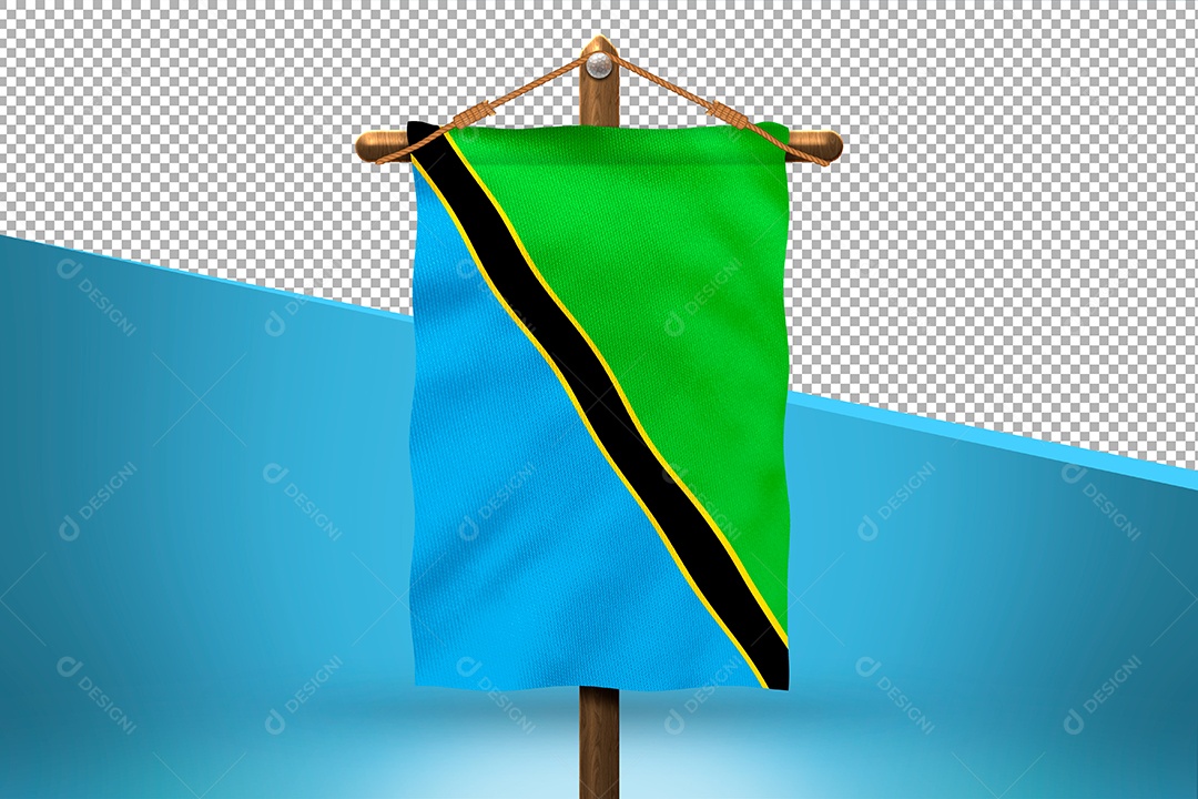 Bandeira da Tanzânia Elemento 3D para Composição PSD
