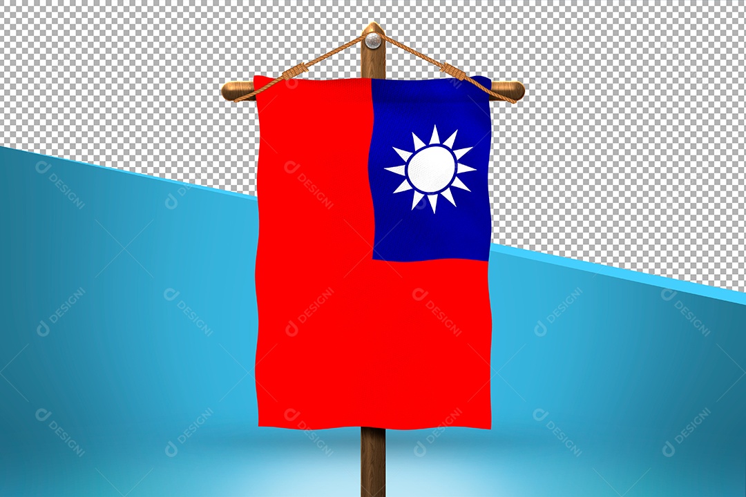 Bandeira de Taiwan Elemento 3D para Composição PSD