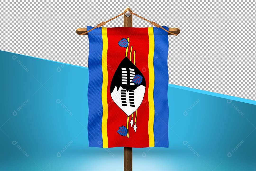 Bandeira de Essuatíni Elemento 3D para Composição PSD