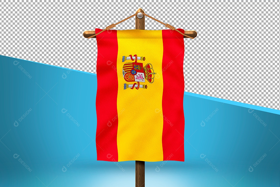 Bandeira da Espanha Elemento 3D para Composição PSD