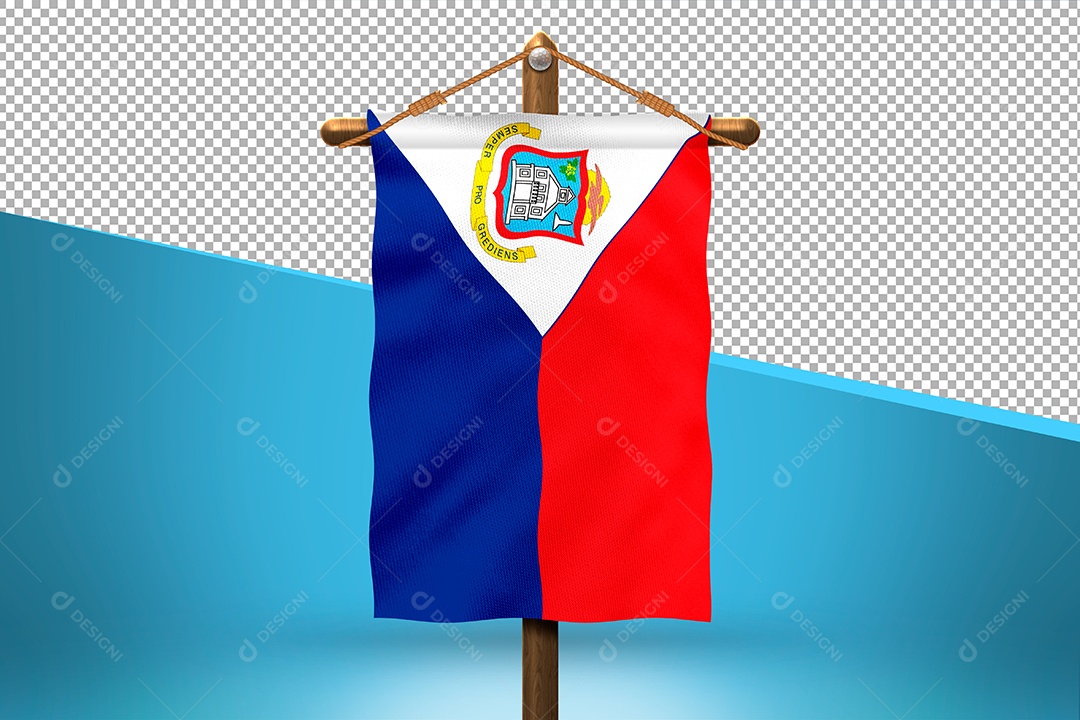Flag of Saint Martin 3D Element for PSD Composition