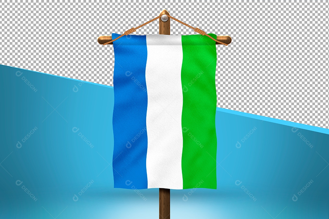 Bandeira da Serra Leca Elemento 3D para Composição PSD