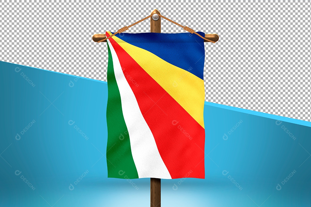 Bandeira da Seychelles Elemento 3D para Composição PSD