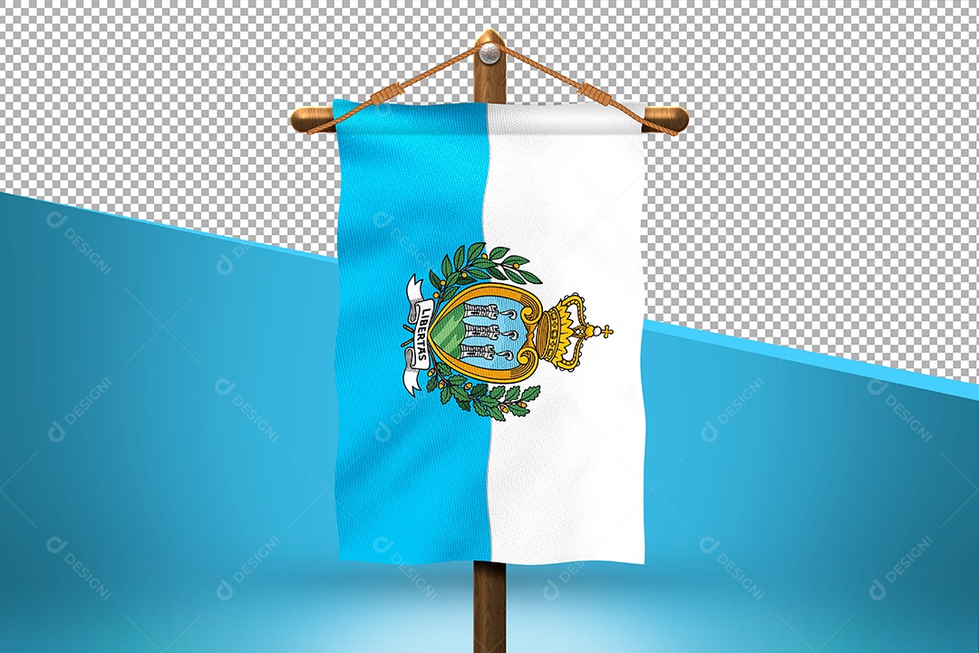 Bandeira de San Marino Elemento 3D para Composição PSD